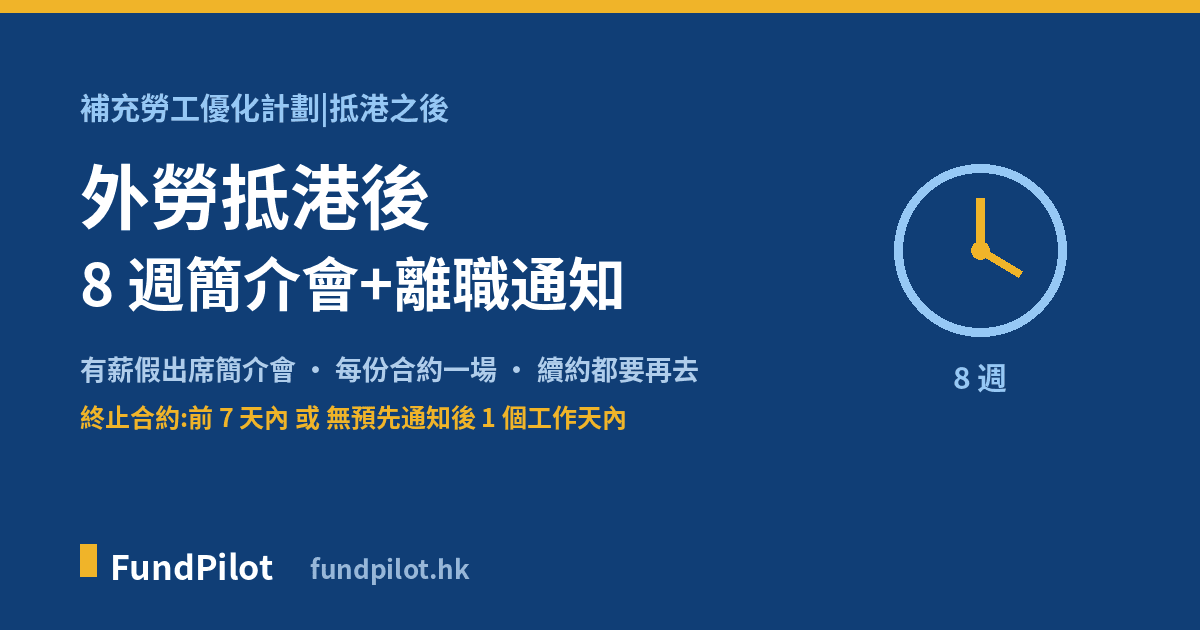 外勞抵港後:8 週簡介會+離職通知